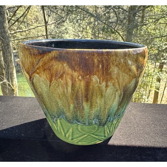 Beautiful Art Deco Robinson Ransbottom Pottery Jardiniere Planter Sun & Moon